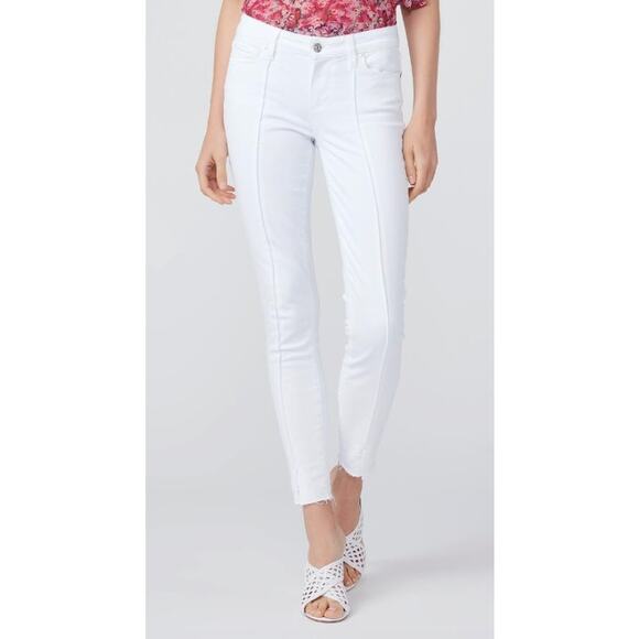 Paige Verdugo Crop Jeans Pintuck & Slit Crisp White 6778208-4520 - Picture 1 of 4